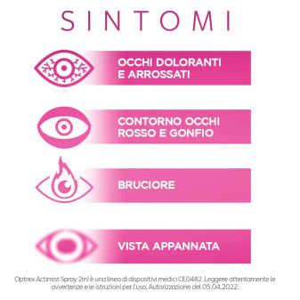 Optrex ActiMist Collirio Spray 2in1 Reidratante e Protettitvo per Occhi Secchi e Stanchi - Flacone