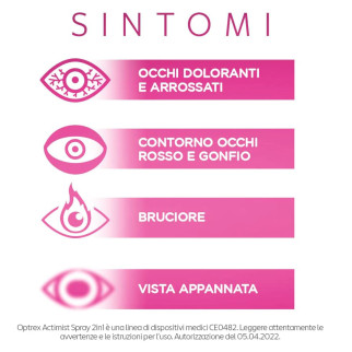 Optrex ActiMist Collirio Spray 2in1 Reidratante e Protettitvo per Occhi Secchi e Stanchi - Flacone
