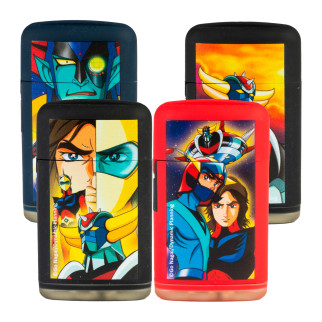 Prof Accendini Elettronici Turbo Antivento Fantasia Goldorak Single Blueflame - Serie da 4 Accendini