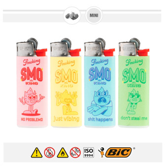 Bic Mini J25 Accendini Piccoli Fantasia Smo The King - Serie da 5 Accendini
