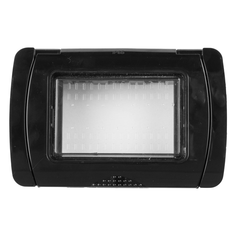 MAPAM Placca Idrobox IP55 ART 3P Nero - mod. S8003N - Compatibile con BTicino LIVING