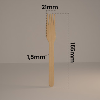 Forchette Usa e Getta in Legno di Betulla Naturali Biodegradabili e Compostabili - Confezione da