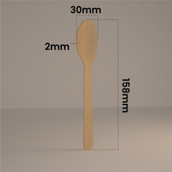 Cucchiai Usa e Getta in Legno di Betulla Naturali Biodegradabili e Compostabili - Confezione da 100