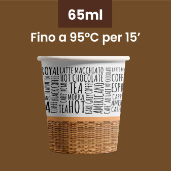 Bicchierini da Caffè in Carta Riciclabile con Fantasia WriteOnCUP da 65ml - Confezione da 50