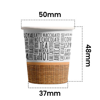 Bicchierini da Caffè in Carta Riciclabile con Fantasia WriteOnCUP da 65ml - Confezione da 50