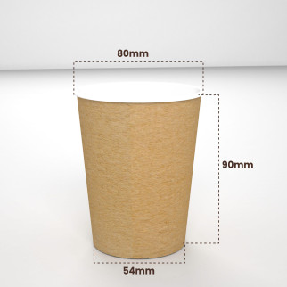 Bicchieri in Carta Riciclabile Colore Avana da 240ml - Confezione da 50 Bicchieri
