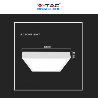 V-Tac VT-8624 Plafoniera LED Quadrata 24W SMD IP44 Colore