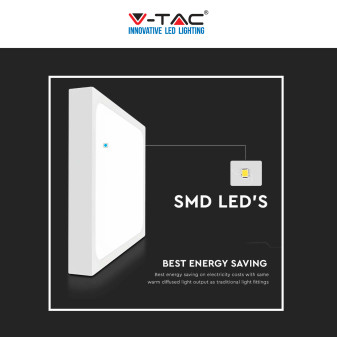 V-Tac VT-8624 Plafoniera LED Quadrata 24W SMD IP44 Colore