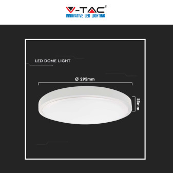 V-Tac VT-8624 Plafoniera LED Rotonda 24W SMD IP44 Colore Bianco