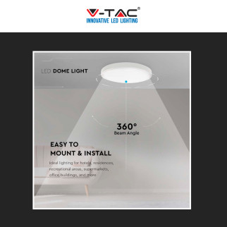 V-Tac VT-8624 Plafoniera LED Rotonda 24W SMD IP44 Colore Bianco