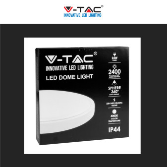 V-Tac VT-8624 Plafoniera LED Rotonda 24W SMD IP44 Colore Bianco