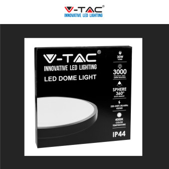 V-Tac VT-8630 Plafoniera LED Rotonda 30W SMD IP44 Colore Nero -