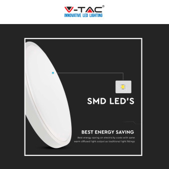V-Tac VT-8630 Plafoniera LED Rotonda 30W SMD IP44 Colore Bianco