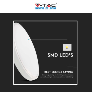 V-Tac VT-8630 Plafoniera LED Rotonda 30W SMD IP44 Colore Bianco