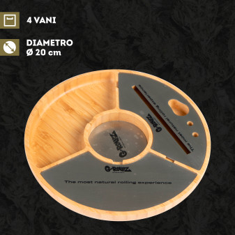 G-Rollz Stazione di Rollaggio in Legno di Bambù con Scomparti e Chiusure Magnetiche - 20x20cm
