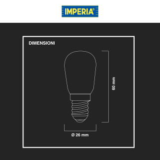 Imperia Lampadina LED E14 3W Tubolare T26 SMD in Vetro Satinato
