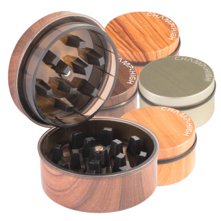 Champ High Grinder Tritatabacco 2 Parti in Plastica Special Finish Colore Legno