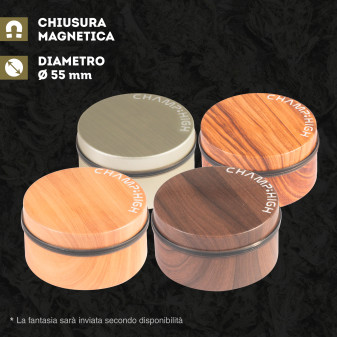 Champ High Grinder Tritatabacco 2 Parti in Plastica Special Finish Colore Legno