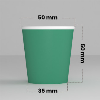 Bicchierini da Caffè in Carta Riciclabile Colore Verde da 65ml - Confezione da 50 Bicchieri