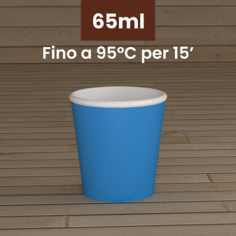 Bicchierini da Caffè in Carta Riciclabile Colore Blu da 65ml - Confezione da 50 Bicchieri