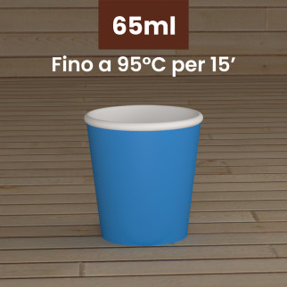 Bicchierini da Caffè in Carta Riciclabile Colore Blu da 65ml - Confezione da 50 Bicchieri