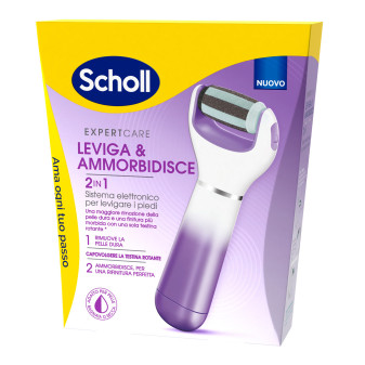 Scholl ExpertCare Sistema di Pedicure Elettronico Leviga e Ammorbidisce 2in1 per Pelle Secca o
