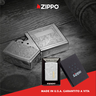 Zippo Accendino a Benzina Ricaricabile ed Antivento con Fantasia