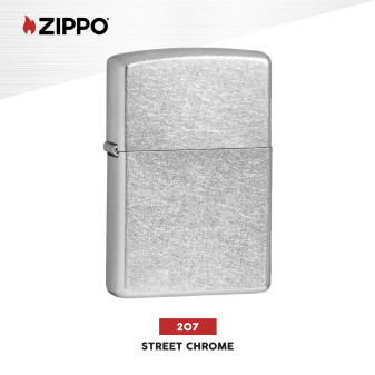 Zippo Accendino a Benzina Ricaricabile ed Antivento Street Chrome -