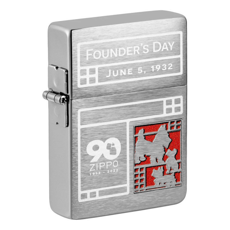Zippo Accendino a Benzina Ricaricabile ed Antivento 1935 Replica con Fantasia 2022 Founder's Day