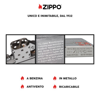 Zippo Accendino a Benzina Ricaricabile ed Antivento 1935 Replica con Fantasia 2022 Founder's Day