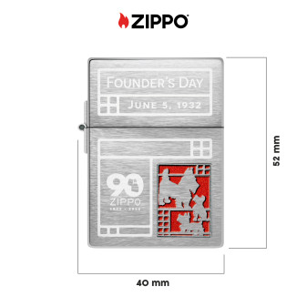 Zippo Accendino a Benzina Ricaricabile ed Antivento 1935 Replica con Fantasia 2022 Founder's Day