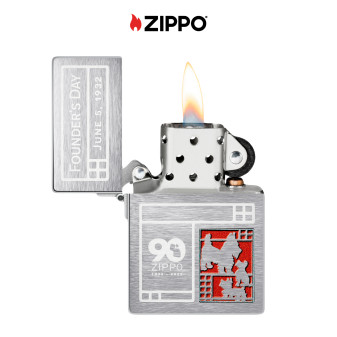 Zippo Accendino a Benzina Ricaricabile ed Antivento 1935 Replica con Fantasia 2022 Founder's Day