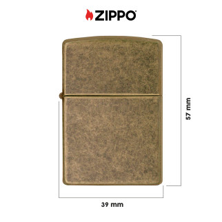 Zippo Accendino a Benzina Ricaricabile ed Antivento Antique Brass -