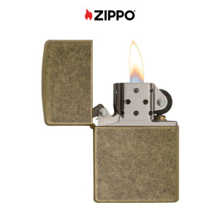 Zippo Accendino a Benzina Ricaricabile ed Antivento Antique Brass -