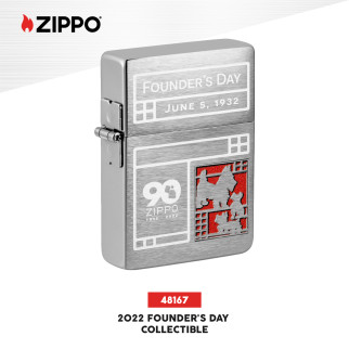 Zippo Accendino a Benzina Ricaricabile ed Antivento 1935 Replica con Fantasia 2022 Founder's Day