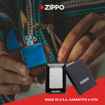 Zippo Accendino a Benzina Ricaricabile ed Antivento High Polish