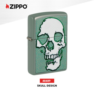 Zippo Accendino a Benzina Ricaricabile ed Antivento con Fantasia Skull Design - mod. 48489