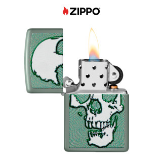 Zippo Accendino a Benzina Ricaricabile ed Antivento con Fantasia Skull Design - mod. 48489