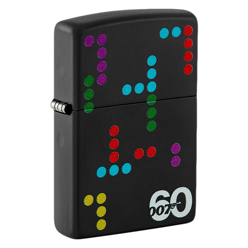Zippo Accendino a Benzina Ricaricabile ed Antivento Fantasia James Bond 60th Anniversary Gun Logo -