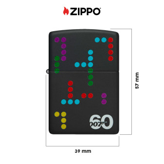 Zippo Accendino a Benzina Ricaricabile ed Antivento Fantasia James Bond 60th Anniversary Gun Logo -