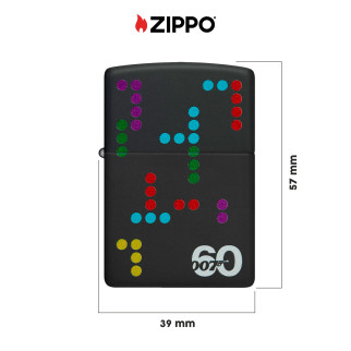 Zippo Accendino a Benzina Ricaricabile ed Antivento Fantasia James Bond 60th Anniversary Gun Logo -