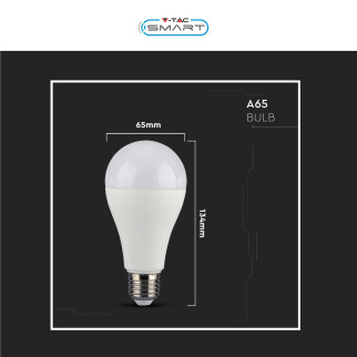 V-Tac Smart VT-5142 Lampadina LED Wi-Fi E27 14W Bulb A65 Goccia