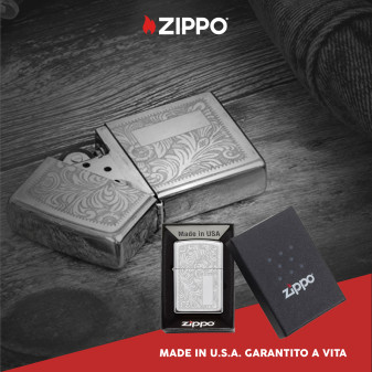 Zippo Accendino a Benzina Ricaricabile ed Antivento con Fantasia