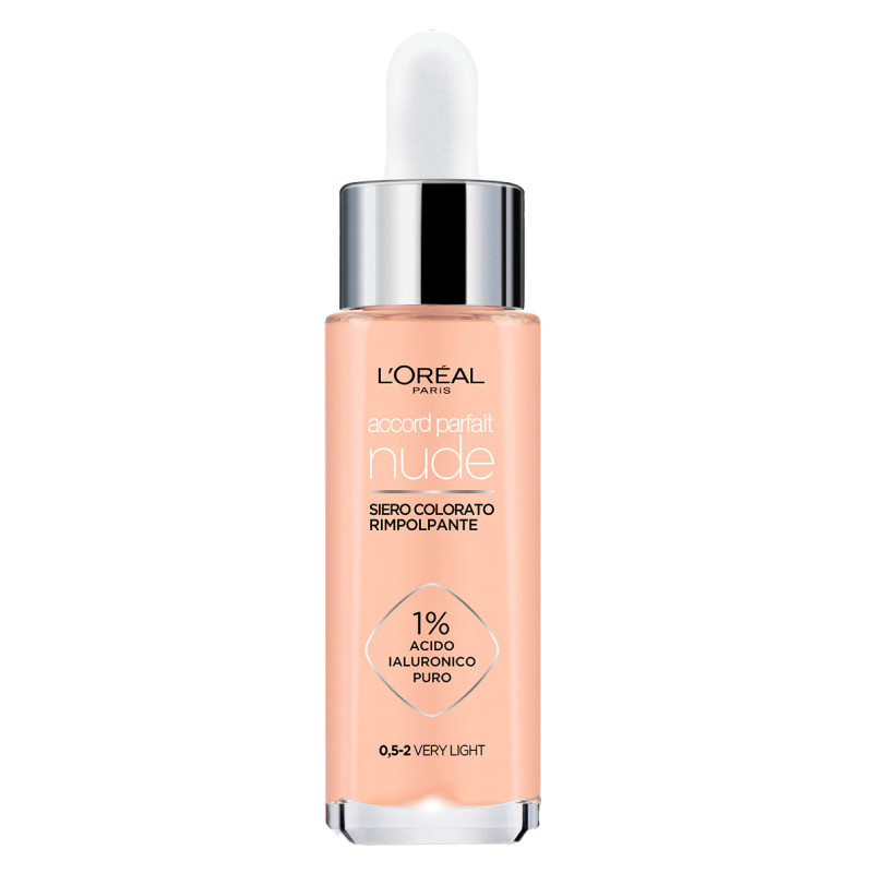 L'Oréal Paris Accord Parfait Nude Siero Colorato Rimpolpante Colore 0.5-2 Very Light