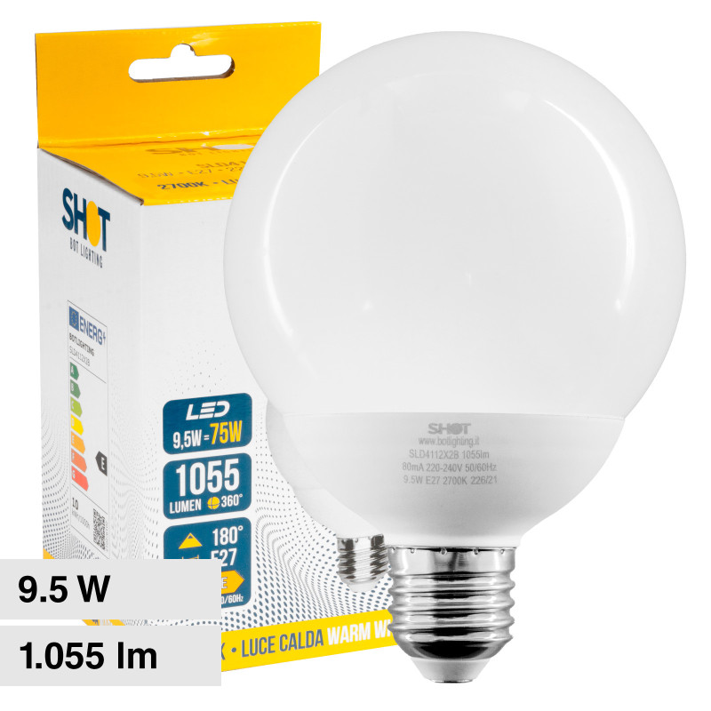 Bot Lighting Shot Lampadina LED E27 9.5W Bulb G95 Globo SMD - mod.