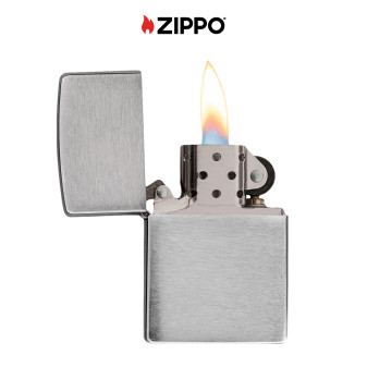 Zippo Accendino a Benzina Ricaricabile ed Antivento Brushed Chrome -