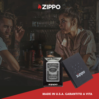 Zippo Accendino a Benzina Ricaricabile ed Antivento con Fantasia Jack