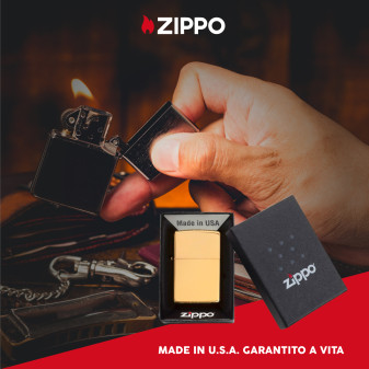 Zippo Accendino a Benzina Ricaricabile ed Antivento High Polish Brass