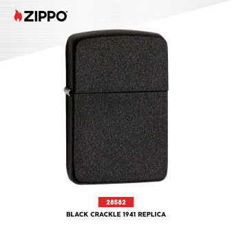 Zippo Accendino a Benzina Ricaricabile ed Antivento Black Crackle