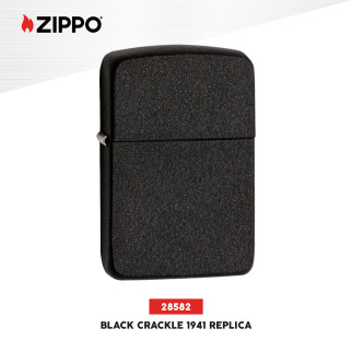 Zippo Accendino a Benzina Ricaricabile ed Antivento Black Crackle